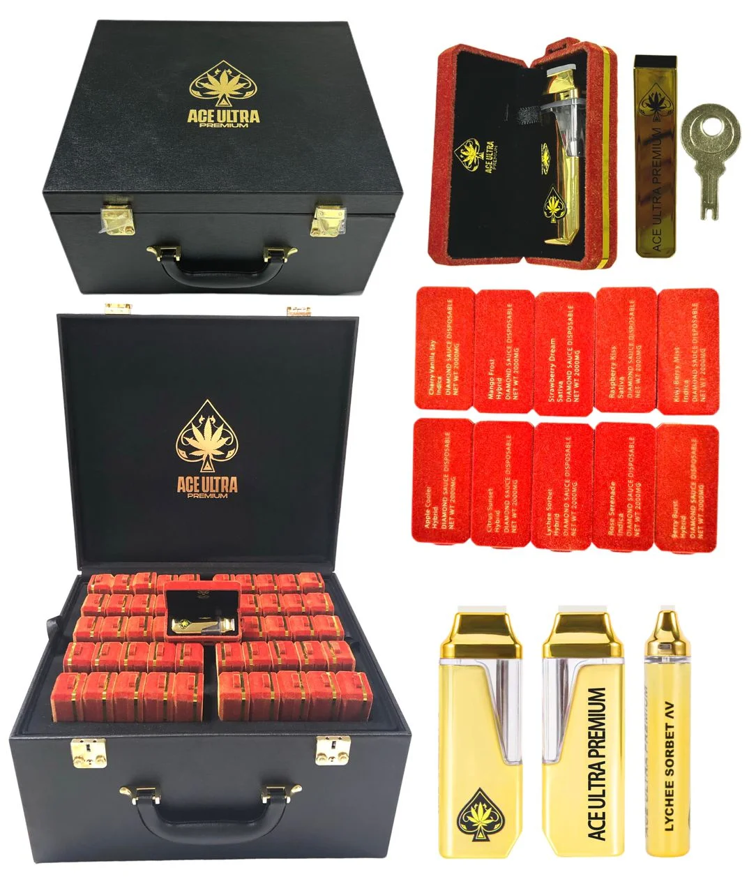 ACE Ultra Premium Black Badge Editon 2g Gift Box Packagings 2ml Empty Disposable Vape 1